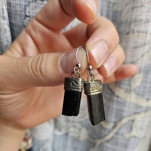 Black Kyanite earrings